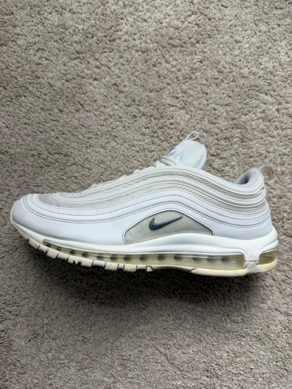 Nike Air Max 97 Mens Size 11.5 White Running Shoes Sneakers 921826-101